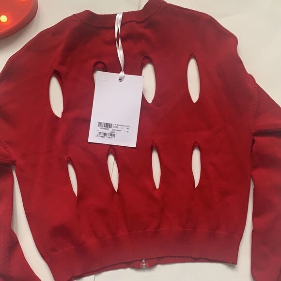 ❤️nwt Love Moschino Cropped Cut Out Zip Cardigan❤️ - Picture 9 of 12